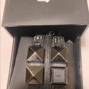 Karl Lagerfeld double strap rockstar watch